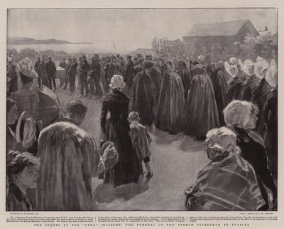 Pokračování incidentu s Lédou, pohřeb francouzského rybáře v Etaples od William Hatherell