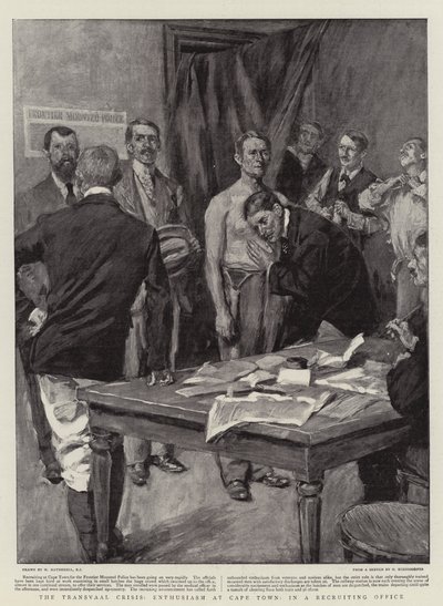 Transvaalská krize, nadšení v Kapském Městě, v náborové kanceláři od William Hatherell