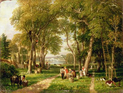 Walnut Gathering v Petershamu, poblíž Richmond Bridge od William Havell