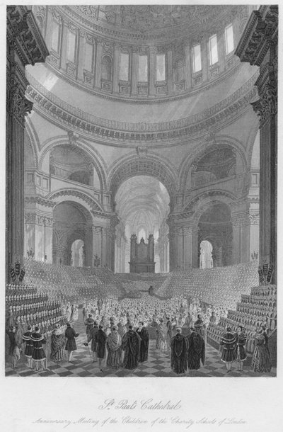 Katedrála svatého Pavla. Výroční setkání dětí charitativních škol Londýna, c1841 od William Haydon Fuge
