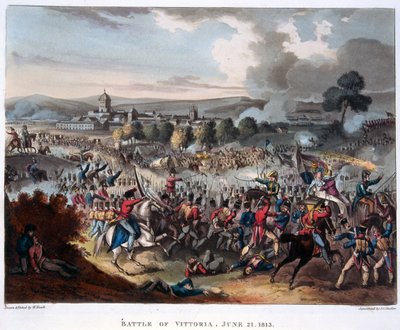 Lord Wellington (1769-1852) vstupující do Salamance, ilustrace k narativní básni Dr. Syntaxe, 1818 (barevná akvatinta) od William Heath