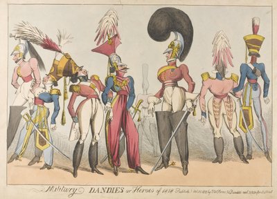 Military Dandies or Heroes of 1818, 1818 (barevný lept) od William Heath