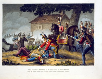 The Horse Guards at the Battle of Waterloo, vyrytý Matthew Dubourg (fl. 1813-20) from 