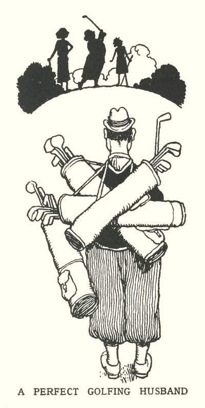 Dokonalý golfový manžel (litho) od William Heath Robinson