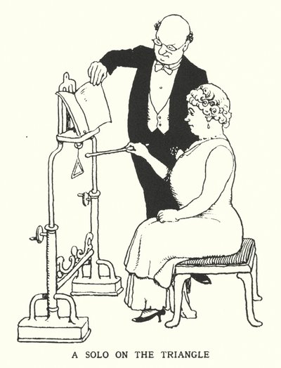 A Solo on the Triangle (litho) od William Heath Robinson