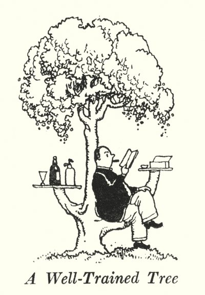 Dobře vycvičený strom (litho) od William Heath Robinson
