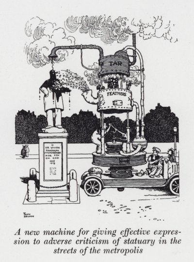 Nový stroj pro efektivní vyjádření nepříznivé kritiky soch v ulicích metropole (litho) od William Heath Robinson