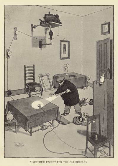 Překvapivý balíček pro kočičího zloděje od William Heath Robinson