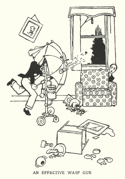 Efektivní vosí pistole (litho) od William Heath Robinson
