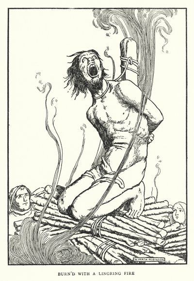 Spálený přetrvávajícím ohněm (litho) od William Heath Robinson
