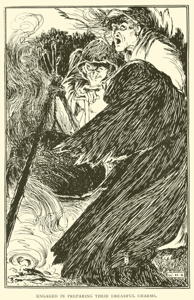 Zaměstnáni přípravou svých strašlivých kouzel od William Heath Robinson