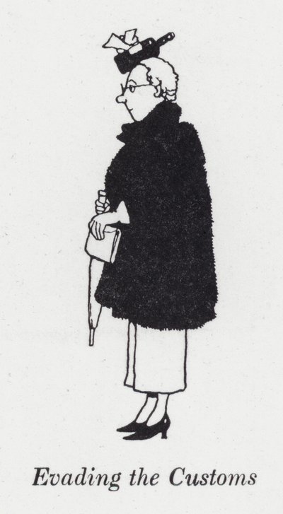 Vyhýbání se celnici (litho) od William Heath Robinson