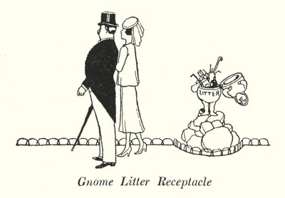 Nádoba na odpadky Gnome (litho) od William Heath Robinson