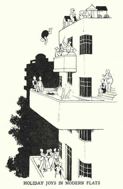 Prázdninové radosti v moderních bytech (litho) od William Heath Robinson