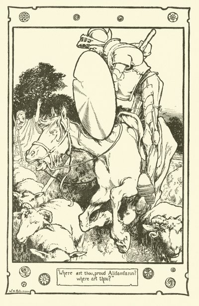 Ilustrace pro Dona Quijota (litho) od William Heath Robinson