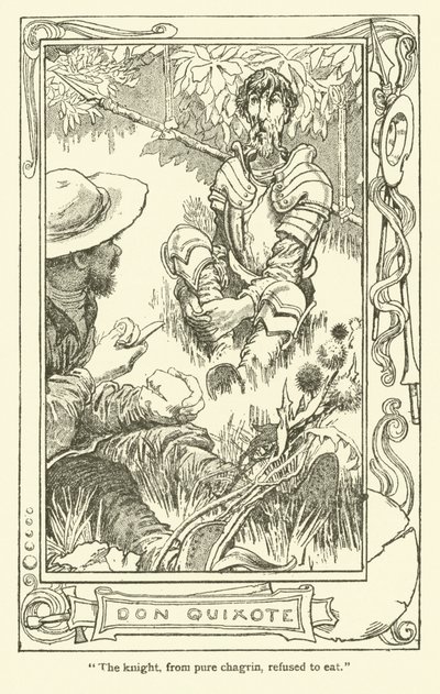 Ilustrace pro Dona Quijota (litho) od William Heath Robinson