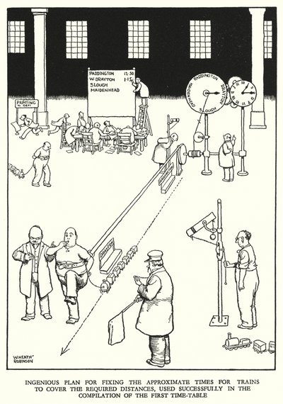 Ilustrace pro Railway Ribaldry od W Heatha Robinsona (litho) od William Heath Robinson