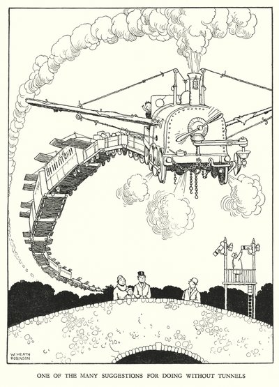 Ilustrace pro Railway Ribaldry od W Heatha Robinsona (litho) od William Heath Robinson