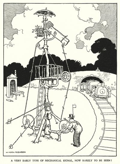 Ilustrace pro Railway Ribaldry od W Heatha Robinsona (litho) od William Heath Robinson