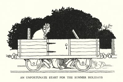 Ilustrace pro Railway Ribaldry od W Heatha Robinsona (litho) od William Heath Robinson