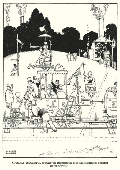 Ilustrace pro Railway Ribaldry od W Heatha Robinsona (litho) od William Heath Robinson