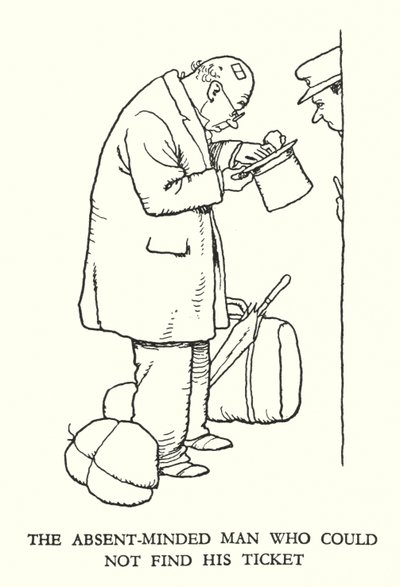 Ilustrace pro Railway Ribaldry od W Heatha Robinsona (litho) od William Heath Robinson
