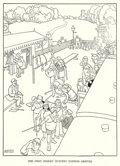 Ilustrace pro Railway Ribaldry od W Heatha Robinsona (litho) od William Heath Robinson