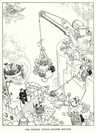 Ilustrace pro Railway Ribaldry od W Heatha Robinsona (litho) od William Heath Robinson