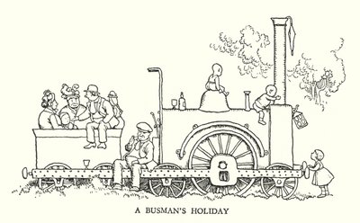 Ilustrace pro Railway Ribaldry od W Heatha Robinsona (litho) od William Heath Robinson