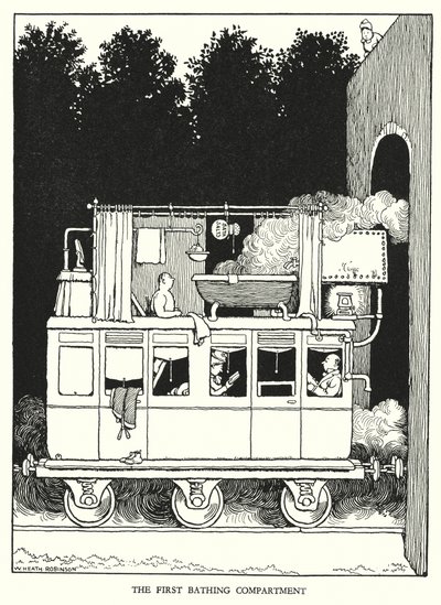 Ilustrace pro Railway Ribaldry od W Heatha Robinsona (litho) od William Heath Robinson