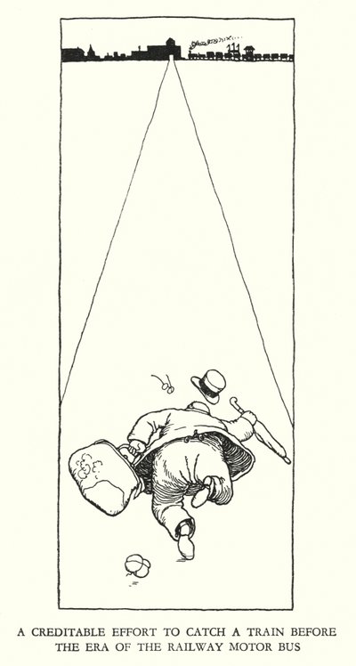 Ilustrace pro Railway Ribaldry od W Heatha Robinsona (litho) od William Heath Robinson