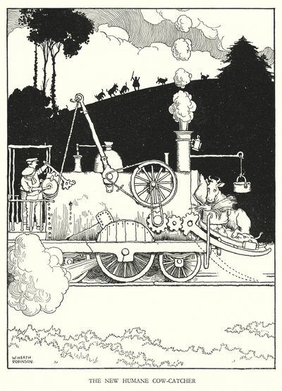 Ilustrace pro Railway Ribaldry od W Heatha Robinsona (litho) od William Heath Robinson