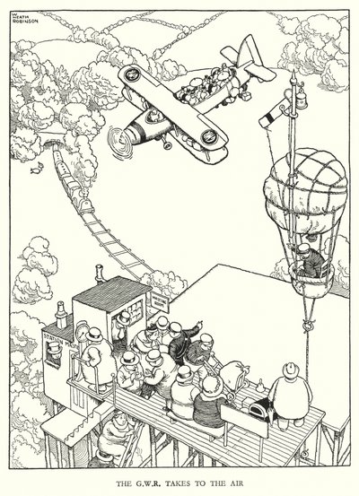 Ilustrace pro Railway Ribaldry od W Heatha Robinsona (litho) od William Heath Robinson
