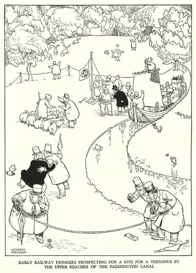 Ilustrace pro Railway Ribaldry od W Heatha Robinsona (litho) od William Heath Robinson