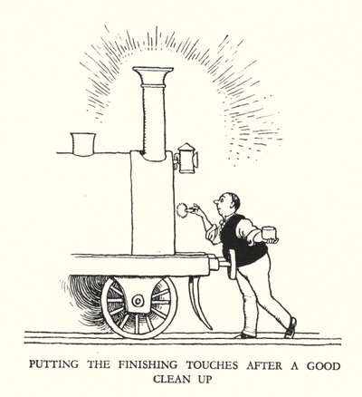 Ilustrace pro Railway Ribaldry od W Heatha Robinsona (litho) od William Heath Robinson