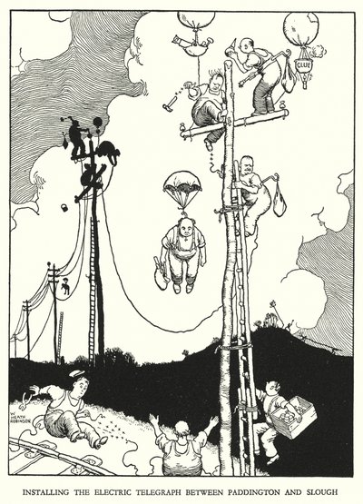 Ilustrace pro Railway Ribaldry od W Heatha Robinsona (litho) od William Heath Robinson