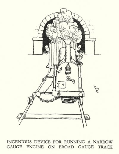 Ilustrace pro Railway Ribaldry od W Heatha Robinsona (litho) od William Heath Robinson