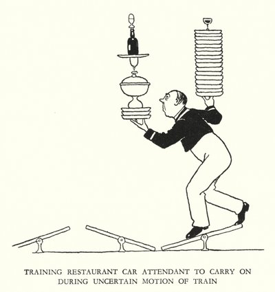 Ilustrace pro Railway Ribaldry od W Heatha Robinsona (litho) od William Heath Robinson