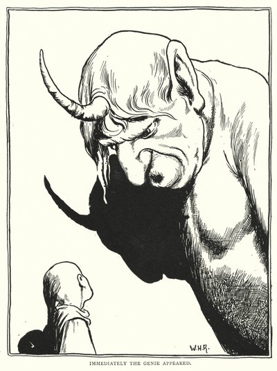 Okamžitě se objevil džin (rytina) od William Heath Robinson