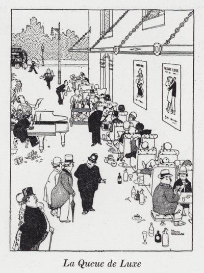 La Queue de Luxe (litho) od William Heath Robinson