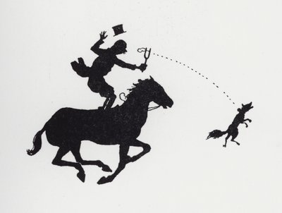 Muž na koni katapultující lišku (litho) od William Heath Robinson