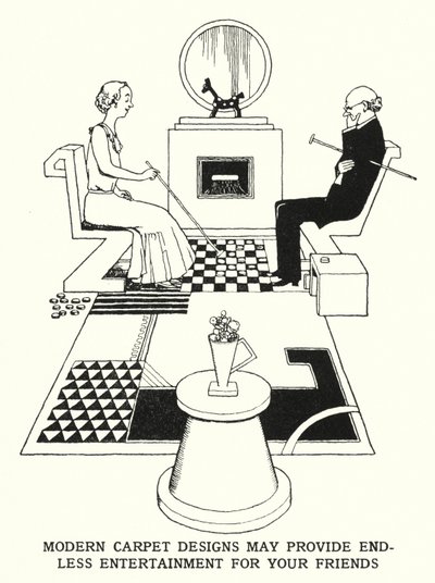 Moderní vzory koberců mohou poskytnout nekonečnou zábavu pro vaše přátele (litho) od William Heath Robinson