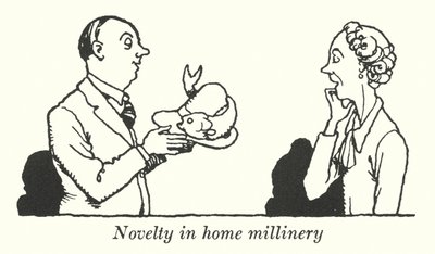 Novinka v domácím kloboučnictví (litho) od William Heath Robinson