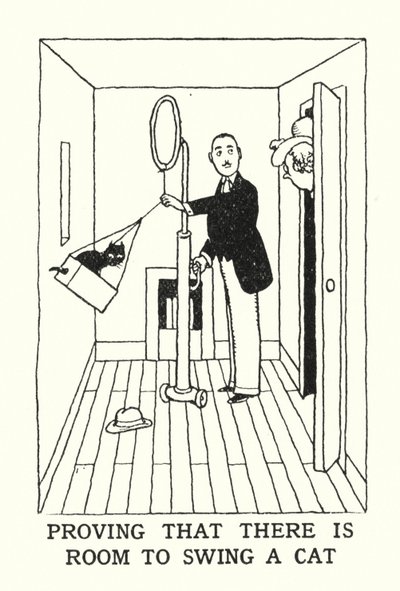 Dokazování, že existuje prostor pro houpání kočky (litho) od William Heath Robinson