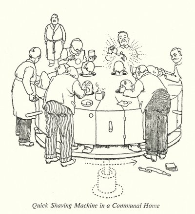 Rychlý holicí strojek ve společné domácnosti (litho) od William Heath Robinson