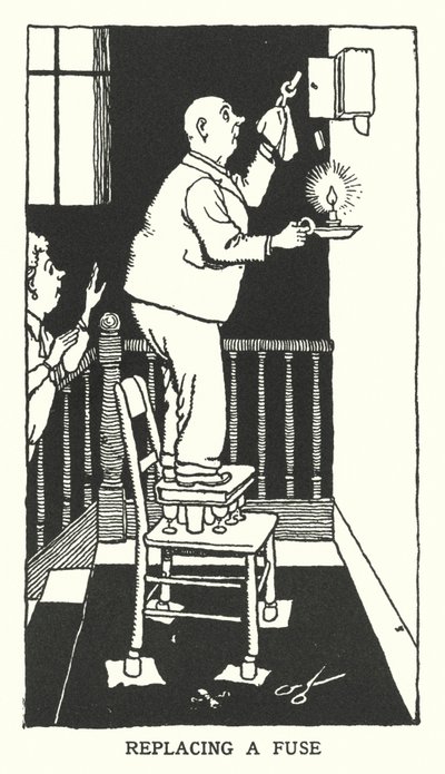 Výměna pojistky (litho) od William Heath Robinson