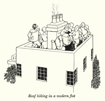 Střešní turistika v moderním bytě (litho) od William Heath Robinson
