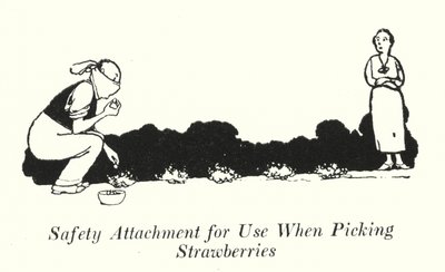 Bezpečnostní nástavec pro použití při sběru jahod (litho) od William Heath Robinson