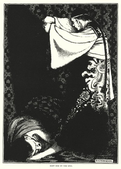 Zabil ho na místě (rytina) od William Heath Robinson