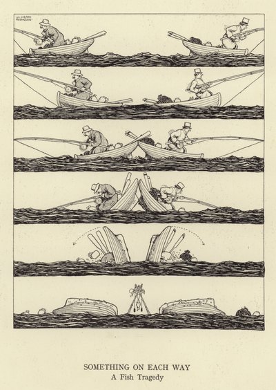 Na každé cestě něco, rybí tragédie od William Heath Robinson